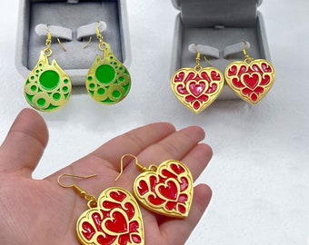 Anime Game heart container Metal Earrings Tears Of The Kingdom- Breath of the Wild  Jewelry Couple Earrings Gift