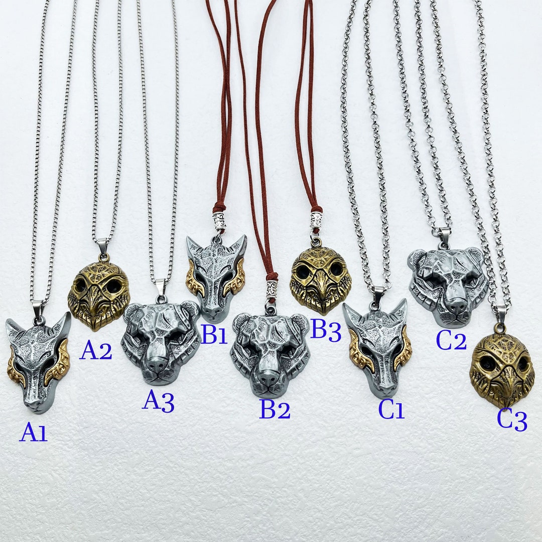 God of War 5 Stainless Steel Necklace, Ragnarok, Kratos, Atreus, Game Charm Metal Charm Necklace