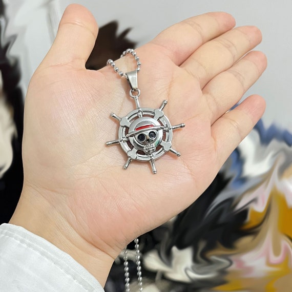 Anime One Piece Luffy Wanted Poster Pendant Necklace Stainless Steel Chain  Necklace Jewelry for Men Boys | Amazon.com