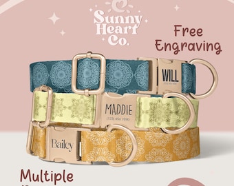 Personalized Dog Collar, Custom Pet Collar With Name Tag, Adjustable Pet Id Collar, Durable Dog Accessory For Small Medium Large Pets(Z-66)