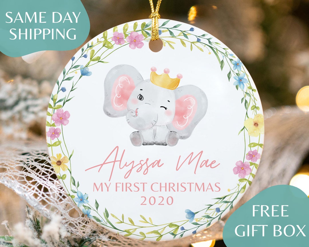 Baby's First Christmas Elephant Ornament 