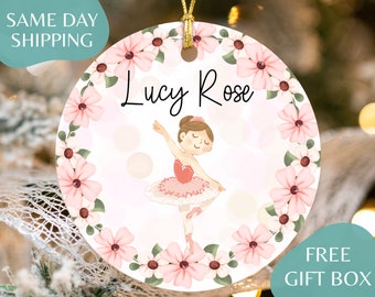 Personalized Ballerina Ornament, Gift for Dancer, Ballet Christmas Gift for Girl, Girl Christmas Ornament, Stocking Stuffer, Keepsake R-091