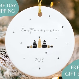 Couples Christmas Ornament - Personalized Couple Names Christmas Ornament - Our First Christmas Together - New Couple Gift K-023