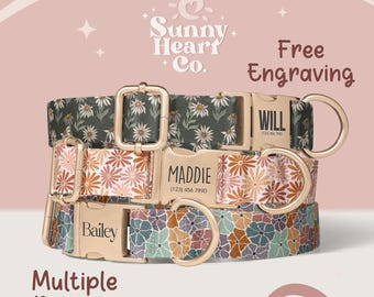 Personalized Dog Collar, Custom Pet Collar With Name Tag, Adjustable Collar For Dogs, Durable Pet Accessory, Unique Pattern Dog Collar(Z-23)