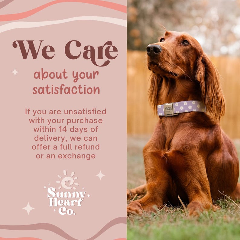 Personalized Dog Collar, Custom Pet Name Tag Collar, Durable Floral Fabric Dog Collar, Adjustable Pet Collar For Dogs(Z-64) image 8