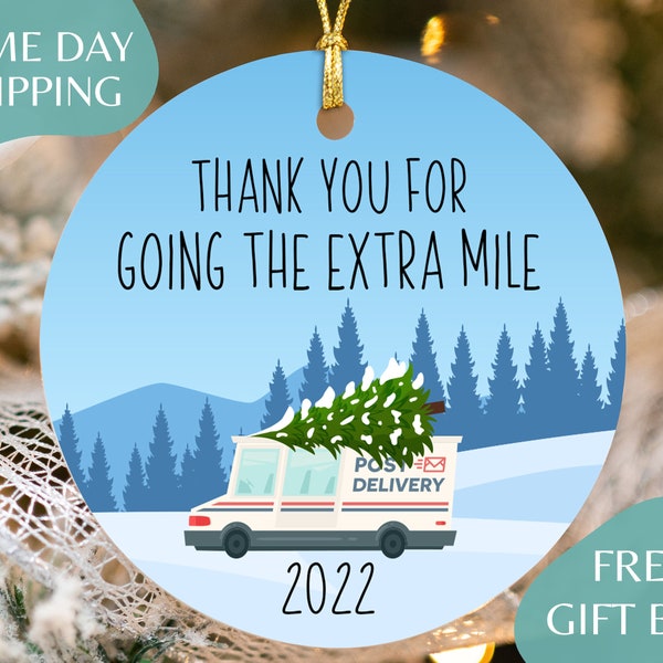 Mail Carrier Christmas Ornament - Postal Worker Christmas Ornament - Mail truck Gift R-066