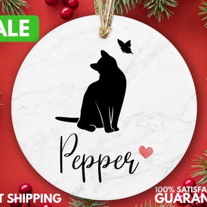 Personalized Cat Loss Ornament - Cat Memorial Gift - Custom Cat Sympathy Gift - Loss of Cat - Pet Loss Gift - Cat Condolence Gift R-127