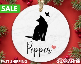 Personalized Cat Loss Ornament - Cat Memorial Gift - Custom Cat Sympathy Gift - Loss of Cat - Pet Loss Gift - Cat Condolence Gift R-127
