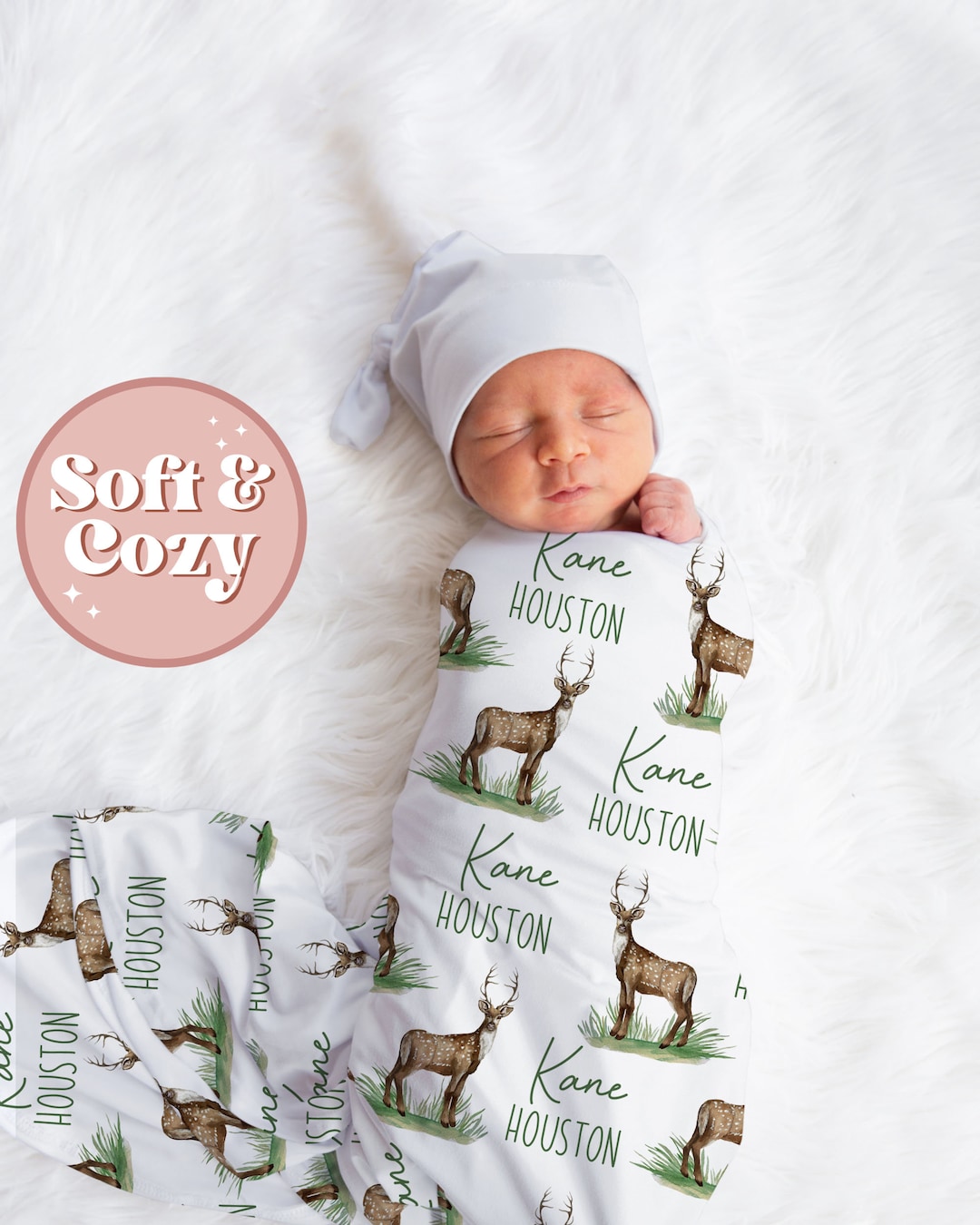 Buck Swaddle Set Deer Antlers Swaddle Baby Blanket Etsy
