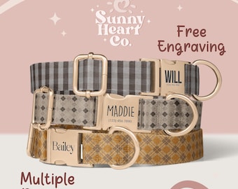 Custom Dog Collar, Adjustable Pet Collar With Name Tag, Durable Collar For Dogs, Unique Pattern Design, Personalized Pet Accessory(Z-24)