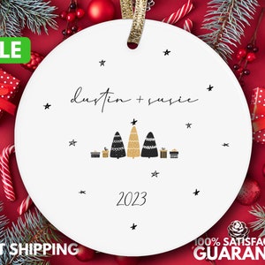 Couples Christmas Ornament - Personalized Couple Names Christmas Ornament - Our First Christmas Together - New Couple Gift K-023
