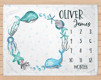 Under the Sea Baby Blanket Personalized Baby Boy Blanket - Etsy