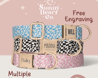 Custom Dog Collar, Personalized Pet Collar With Name Tag, Durable Adjustable Collar For Dogs, Unique Patterned Pet Collar(Z-30)