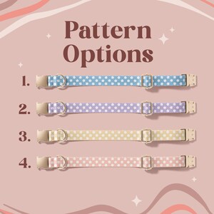 Personalized Dog Collar, Custom Pet Name Tag Collar, Durable Floral Fabric Dog Collar, Adjustable Pet Collar For Dogs(Z-64) image 2