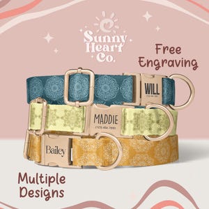 Personalized Dog Collar, Custom Pet Collar With Name Tag, Adjustable Pet Id Collar, Durable Dog Accessory For Small Medium Large Pets(Z-66)