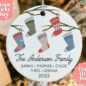 Family Christmas Boho Name Ornament - Personalized Ornament For Family - Custom First Christmas As A Family Keepsake - Family Gift OR-0325