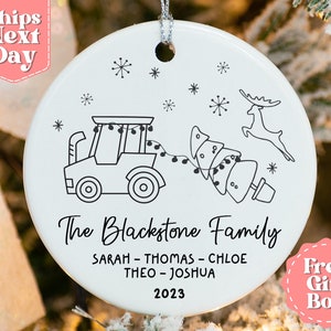 Family Christmas Boho Name Ornament - Personalized Ornament For Family - Custom First Christmas As A Family Keepsake - Family Gift OR-0327