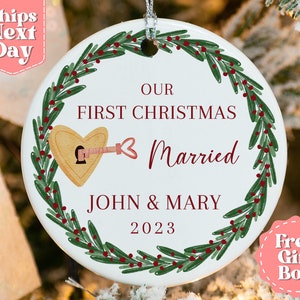 Personalised First Christmas Engaged Bauble - Custom 1st Xmas Engaged Lock and Key Design Ornament - Christmas Engaged 2024 OR-0263