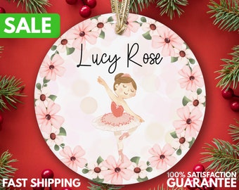 Personalized Ballerina Ornament, Gift for Dancer, Ballet Christmas Gift for Girl, Girl Christmas Ornament, Stocking Stuffer, Keepsake R-091