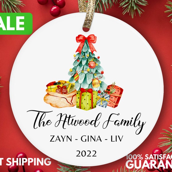 Personalized Family Christmas Ornament - Custom Family Christmas Keepsake - Christmas Tree Family Ornament Gift K-144