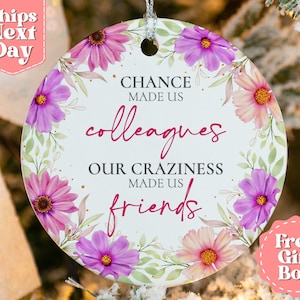 Coworker Christmas Gift - Coworker Funny Christmas Ornaments - Work Bestie, Work Friend Ornament - Office Exchange Gift 2024 OR-0440