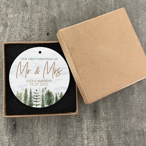 First Christmas Married Ornament Mr and Mrs Sprig Christmas Ornament Our First Christmas Married as Mr and Mrs Personalized R-003 image 5
