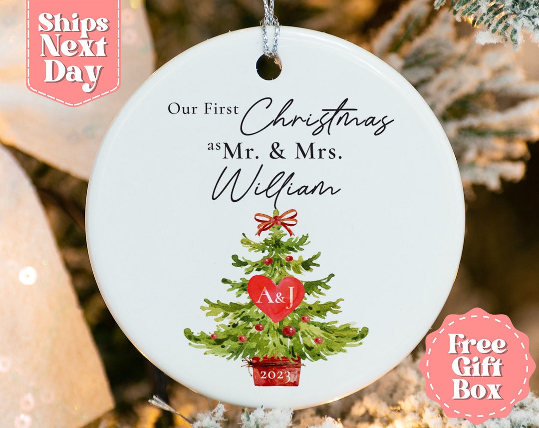 Personalized Our First Christmas as Mr and Mrs Ornament . Christmas ...
