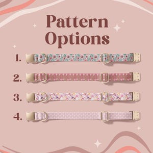 Floral Dog Collar With Custom Name Plate, Adjustable Pet Collar For Dogs, Personalized Metal Buckle Collar, Cute Dog Accessory Gift(Z-94) image 2