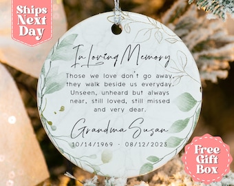 Personalized Memorial Christmas Ornament - Custom In Loving Memory Christmas Ornament - Lost But Never Forgotten Ornament OR-0022