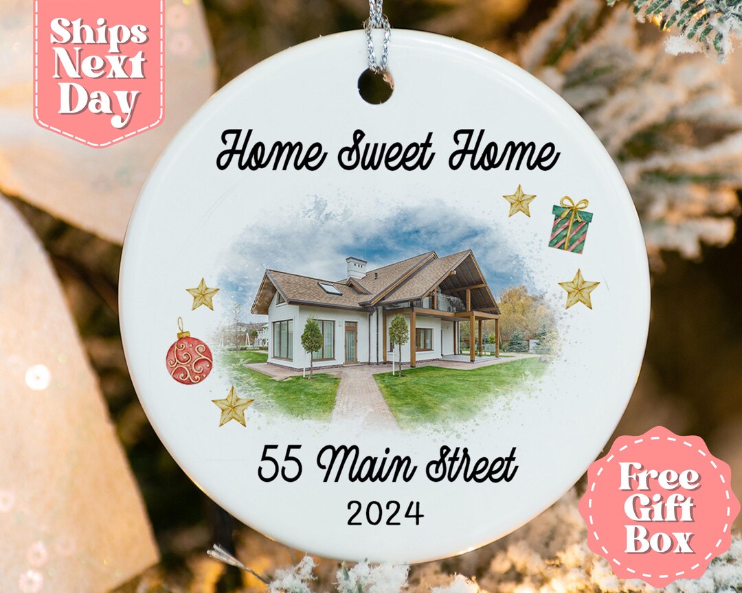 Custom Home Ornament - Custom Watercolor House Christmas Ornament ...