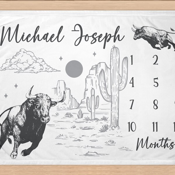 Rodeo Baby Milestones Blanket Etsy