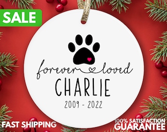Personalized Dog Christmas Ornament - Personalized Cat Ornament - Custom Dog Name Christmas Ornament - Pet Memorial  R-007