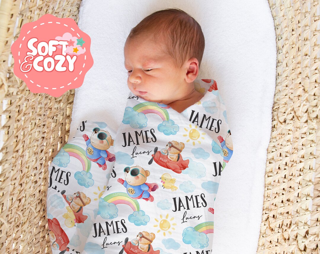 Superhero Baby Boy Swaddle Cute Superhero Baby Swaddle With Etsy