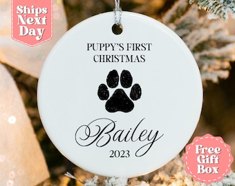 Puppy’s First Christmas Ornament - Acrylic Christmas 2024 Ornament - New Dog Christmas Ornament - Puppy, Dog Ornament OR-0491