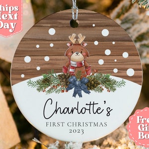 Baby&#39;s First Christmas Name Ornament - Personalized Baby&#39;s Christmas Keepsake - New Baby Gift, Baby Bear Ornament 2024 OR-0218