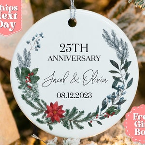 Anniversary Ornament - Personalized Anniversary Gift 5th 10th 25th 40th 50th - Anniversary Custom Ornament - Christmas 2023 OR-0172