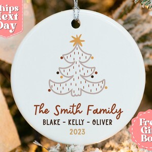 Family Christmas Boho Name Ornament - Personalized Ornament For Family - Custom First Christmas As A Family Keepsake - Family Gift OR-0328