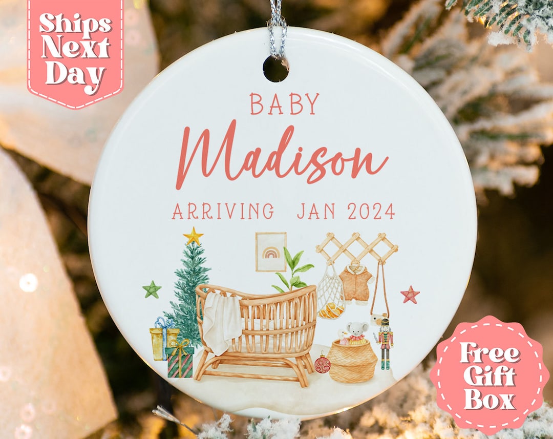 Baby Coming Soon Ornament Pregnancy Reveal Ornament