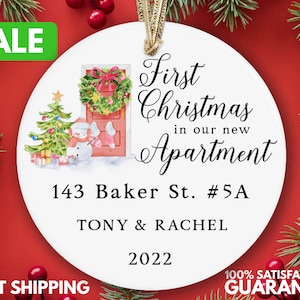 Our First Apartment Christmas Ornament Personalized - First Christmas In Our New Apartment Christmas Ornament - New House Ornament R-046