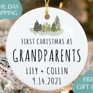 First Christmas As Grandparents Ornament 2024 - Ornament for Grandma and Grandpa - New Grandparents Christmas Gift - First Time K-109