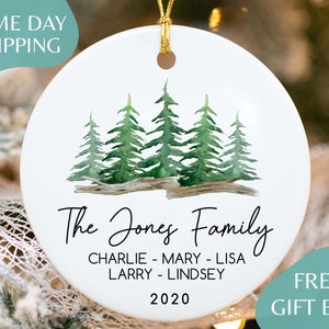 Family Christmas Ornament - Custom Family Keepsake - Personalized Family Ornament K-057