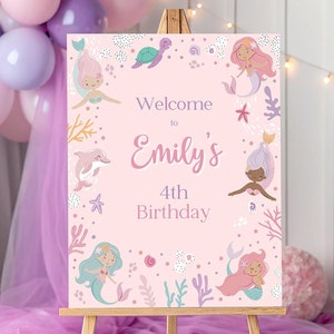 Mermaid Theme Welcome Sign