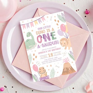 Dinosaur Birthday Invite One