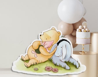 Classic Pooh Board Cutout. Printable Custom Cardboard Cutout. Winnie the Pooh Baby Shower Decoration. Big Vintage Winnie Bear Prop. N1 B2