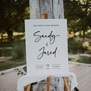 Wedding Welcome Sign Template. Wedding Signage Template. Welcome to our Wedding Sign. Modern Wedding Entrance Sign. Wedding Reception Sign