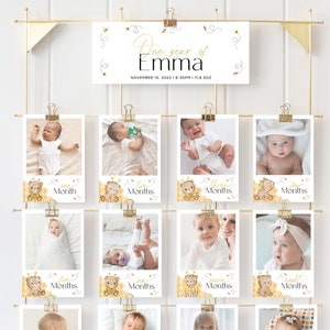 Bumble Bee First Birthday Banner. Honey Bee 12 Months 1st Birthday Sign. My First Year Garland. Digital Party Theme Ideas Photo Cards.  J5