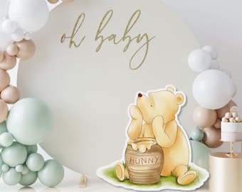 Winnie the Pooh First Birthday Decorations. Classic Pooh Board Cutout. Large Custom Cardboard Cutout. Vintage Winnie Baby Shower Decor N1 B2