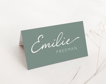 Sage Green Wedding Place Cards. Place Cards Template. Escort Cards. Wedding Name Cards. Name Place Cards. Downloadable Name Place Setting.