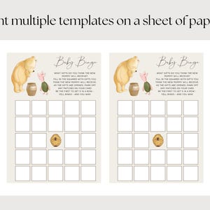 print multiple digital templates - baby bingo
