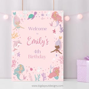 Mermaid Theme Welcome Sign